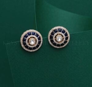 Round Stone Earings Black