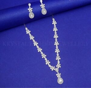 Dazzling Zircon Necklace With Earings