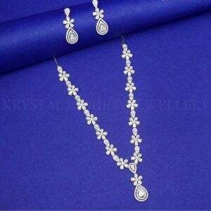 Dazzling Zircon Necklace With Earings